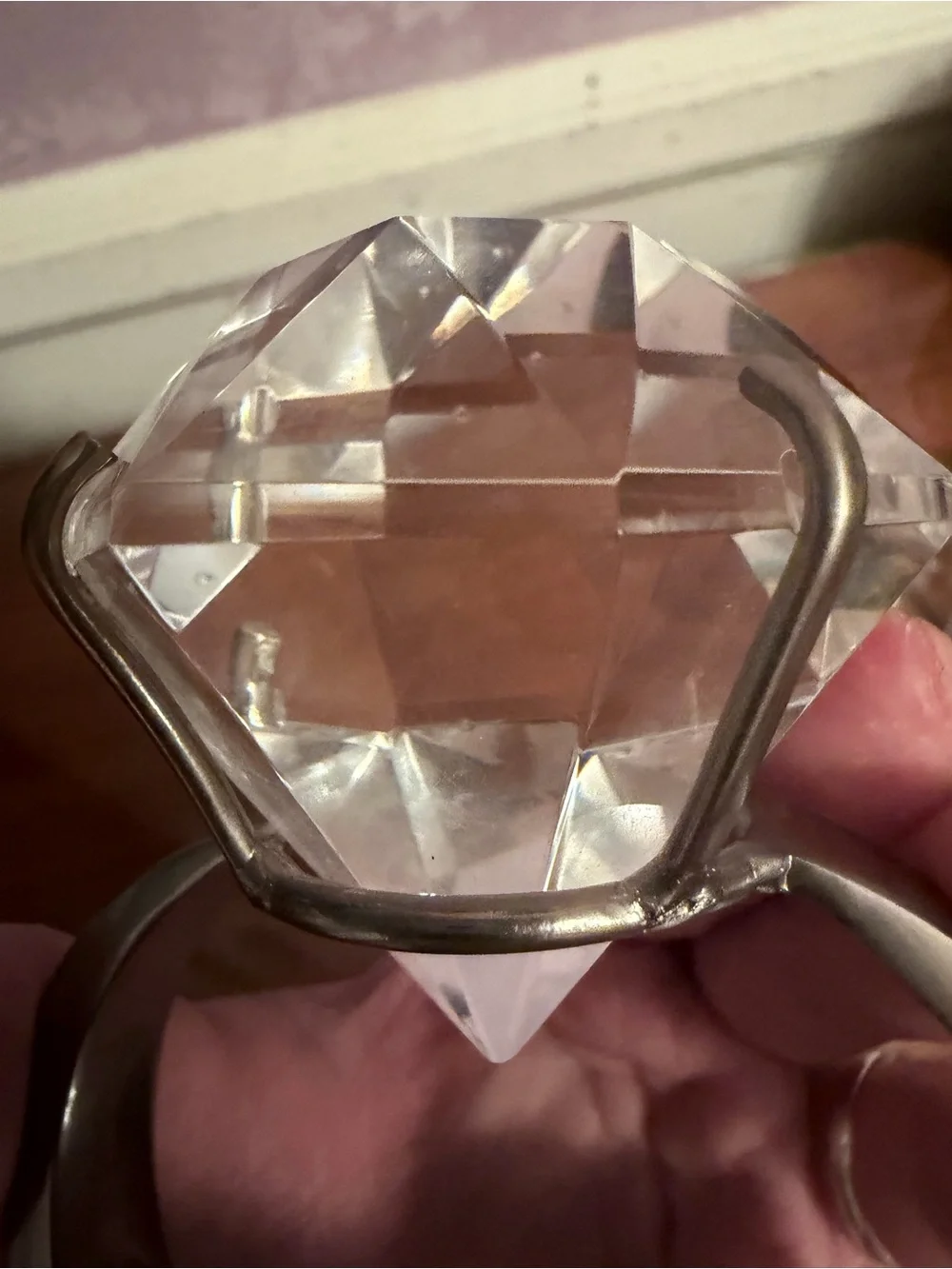 Clear Crystal-Accent Napkin Rings — Set of 3